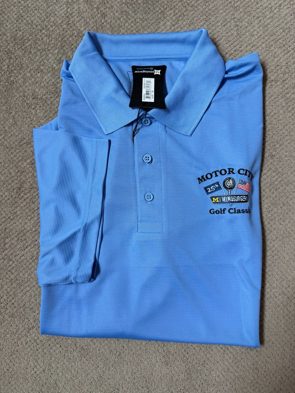 Munsingwear Motor City Classic Men’s XL Light Blue Short Sleeve Golf Polo Shirt